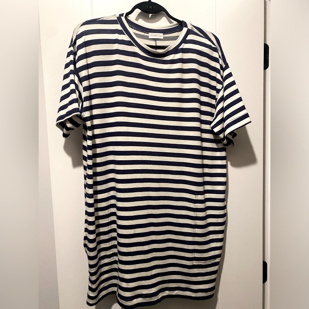 From Palmer - Short sleeve Striped midi dress/ with pockets